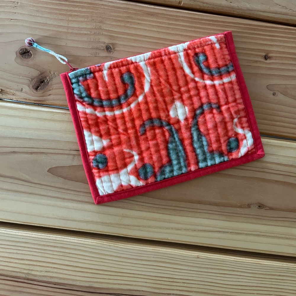 Brand new velvet, zip up bag